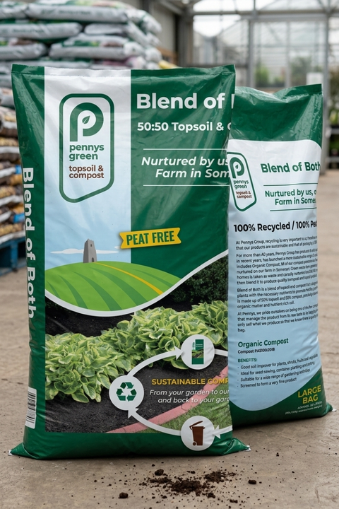 Penny Green topsoil and compost package on a concrete floor